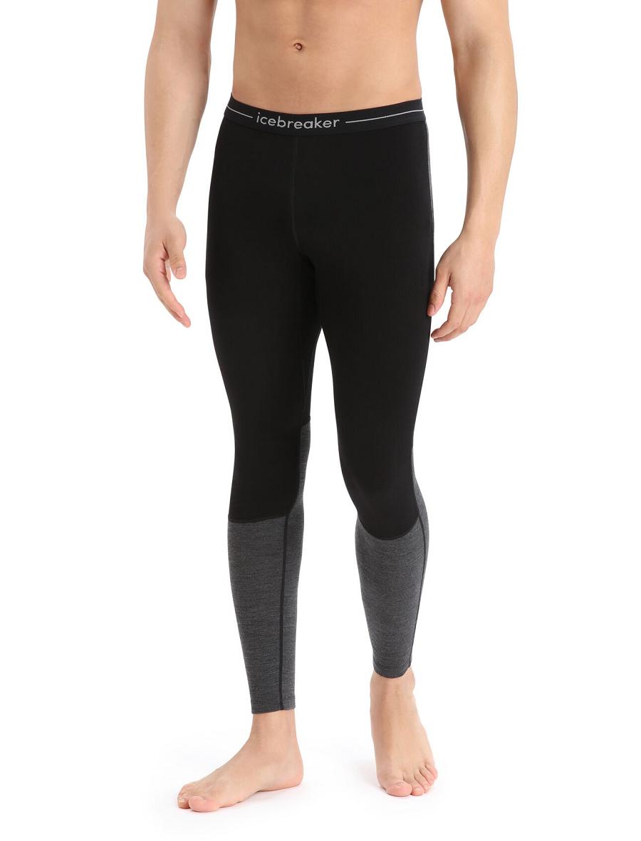 Icebreaker 200 ZoneKnit™ Merino Leggings Férfi Base Layers Fekete | HU 1341QMAZ